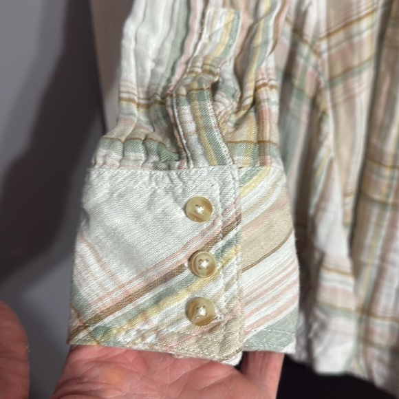 Free People Nordic Day Plaid Tie-Hem Long Sleeve Shirt Size: M - Picture 10 of 11